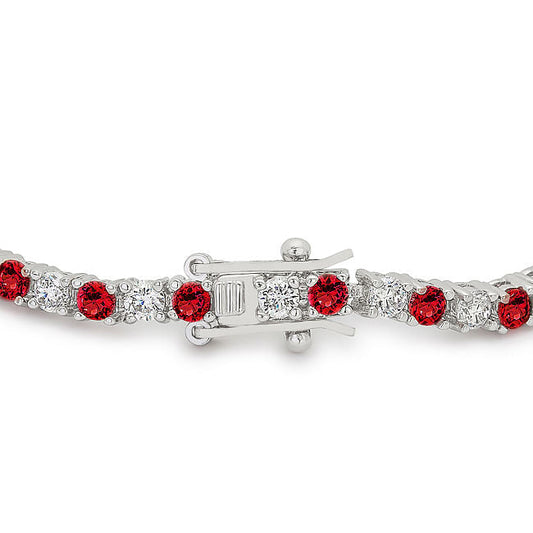 Ruby Red Cubic Zirconia Tennis Bracelet