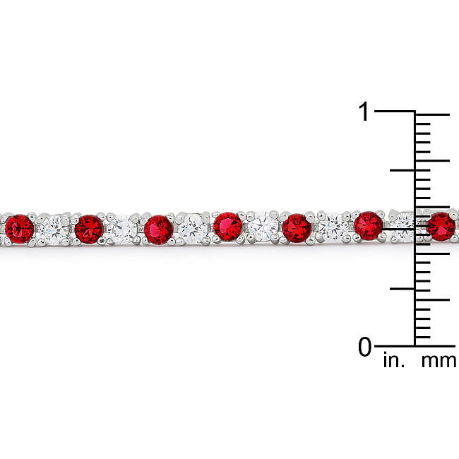 Ruby Red Cubic Zirconia Tennis Bracelet-1