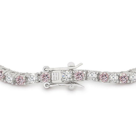 Lace Pink Cubic Zirconia Tennis Bracelet