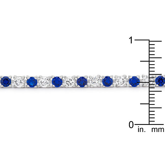Sapphire Blue Cubic Zirconia Tennis Bracelet-1