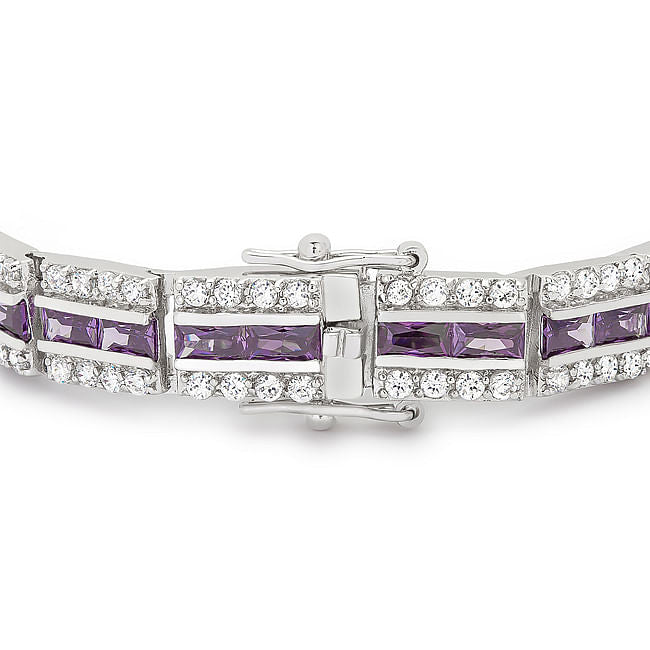 Balboa Purple Cubic Zirconia Bracelet-0