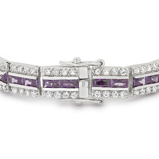 Balboa Purple Cubic Zirconia Bracelet-0