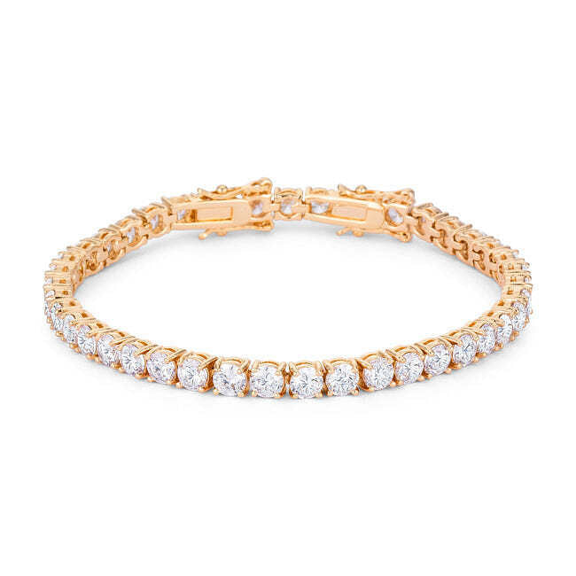 17.6 Ct Gold Plated Tennis Bracelet with Shimmering Round CZ-2
