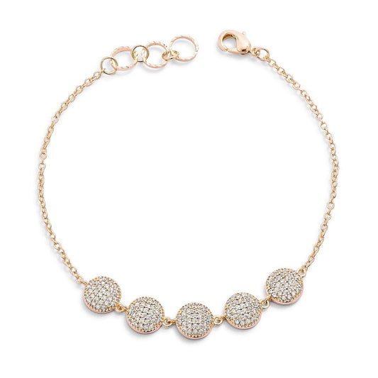 0.8ct CZ Goldtone Pave Disc Bracelet-0