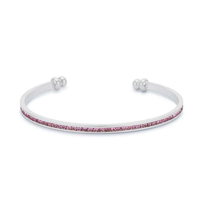 Channel-Set Pink Cubic Zirconia Cuff-2