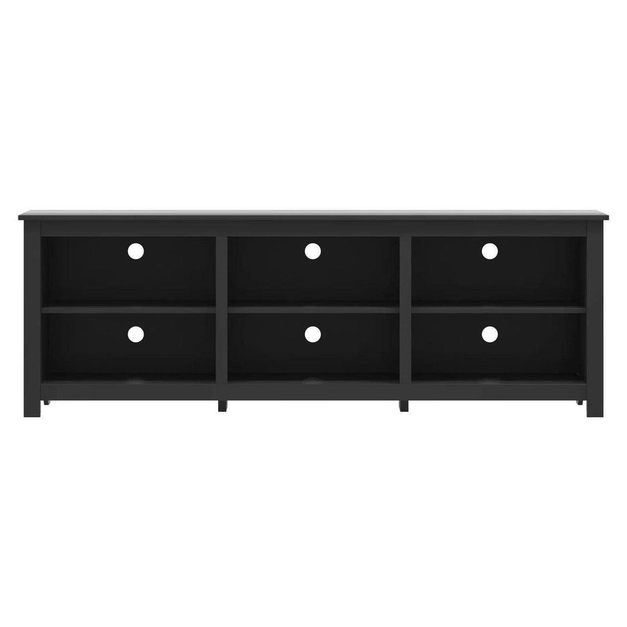 Farmhouse TV Stand in Black Wood Finish - for TVs up to 70-inch-0