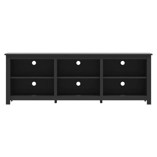 Farmhouse TV Stand in Black Wood Finish - for TVs up to 70-inch-0