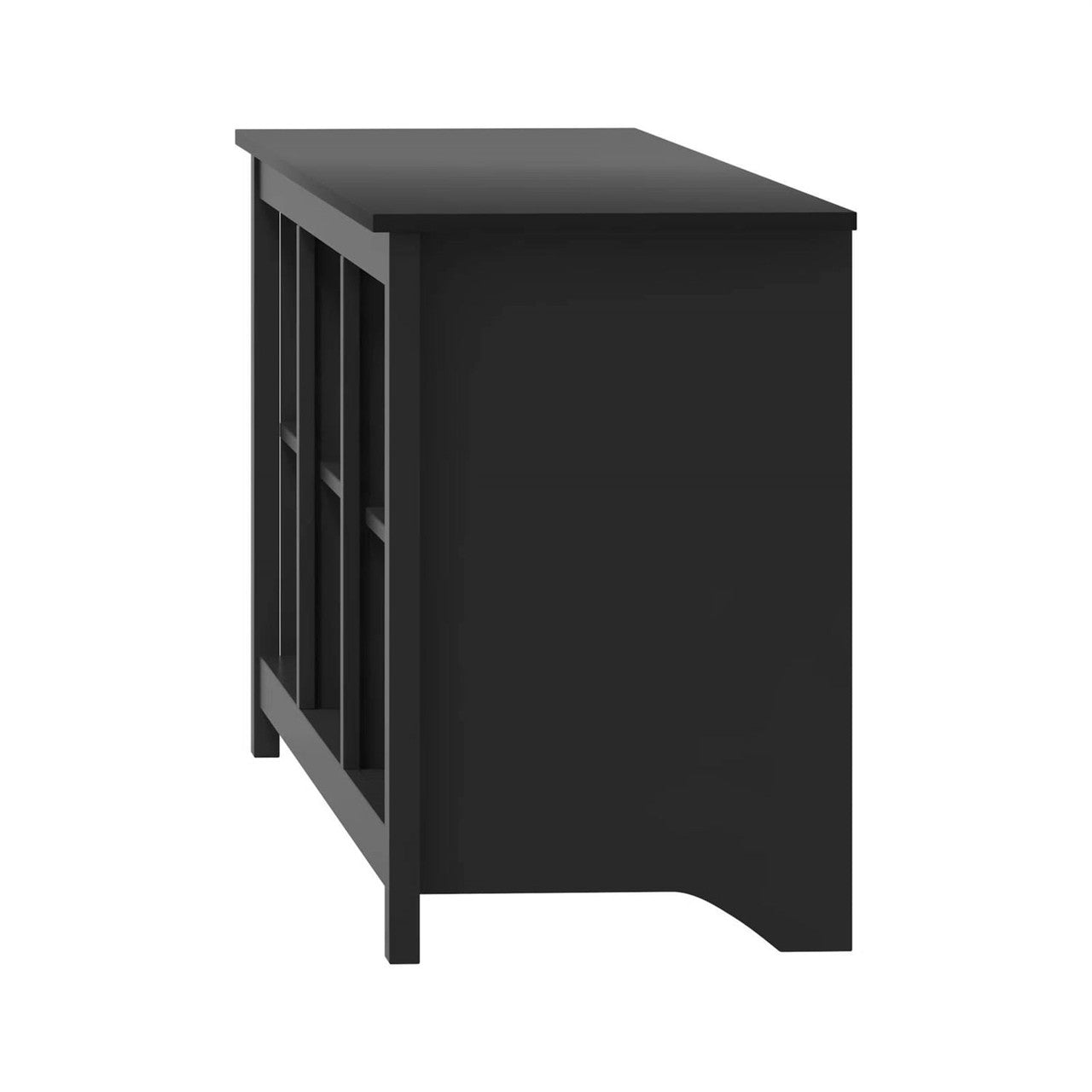 Farmhouse TV Stand in Black Wood Finish - for TVs up to 70-inch-1