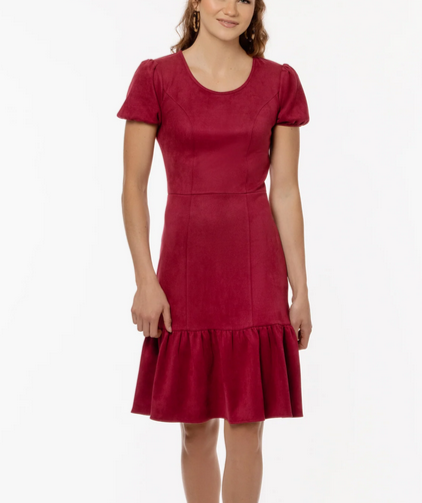 Butter Soft, Suede "Berry" Red, LAST ONE! Great Price! Maggy Day Dress SMALL (4/6) REMAINING!  Women's Apparel Office, Casual