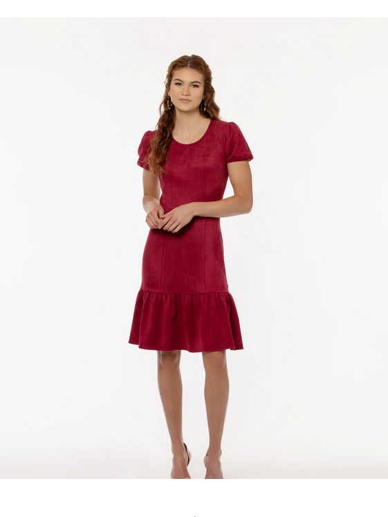 Butter Soft, Suede "Berry" Red, LAST ONE! Great Price! Maggy Day Dress SMALL (4/6) REMAINING!  Women's Apparel Office, Casual