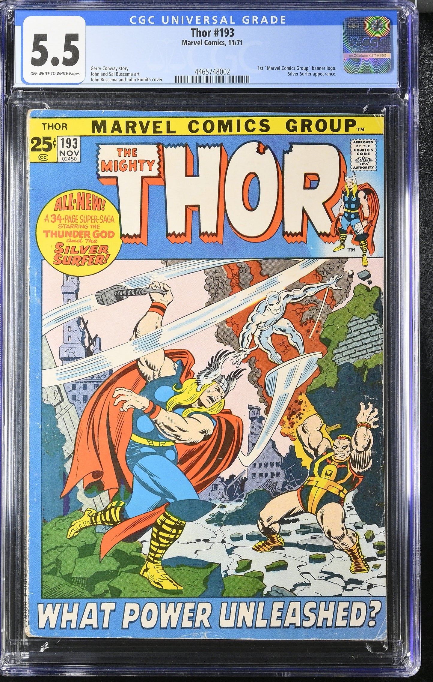 Thor 193 (1971) Graded CGC 5.5 Silver Surfer