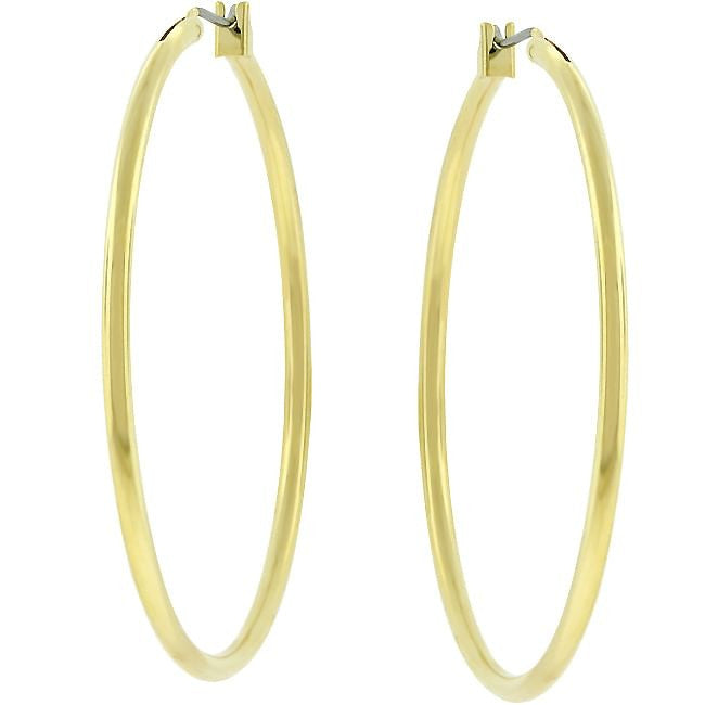 Large Golden Hoop Earrings-2