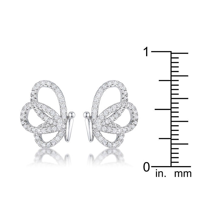 .45 Ct CZ Butterfly Stud Earrings-0