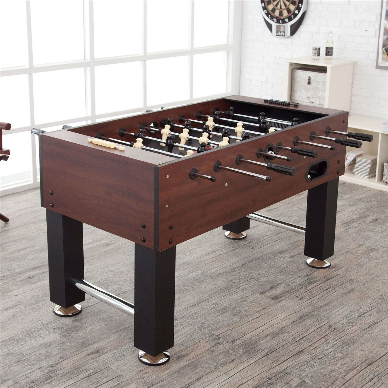 Game Time 55-inch Foosball Table with 4 Soccer Balls-2