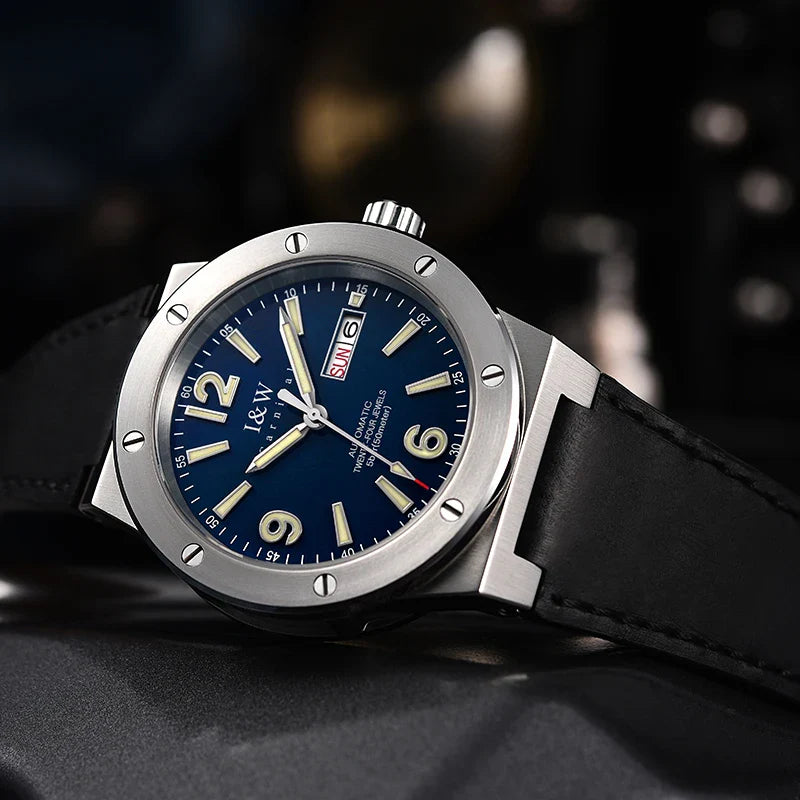 2021 New Switzerland I&W Mechanical Watch For Men Brand Luxury Automatic Wrist Watch 50M Waterproof NH36A Reloj Hombre