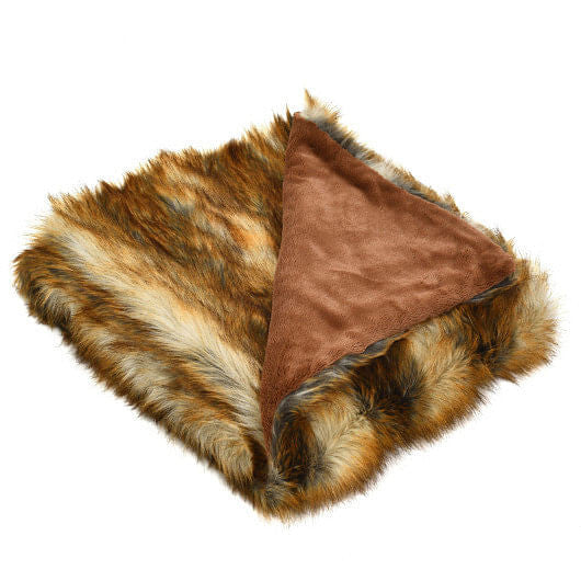Soft Warm Fluffy for Bed Luxury Plush Faux Fur Blanket -L-4