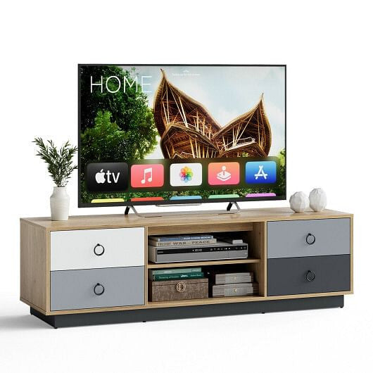 Modern 55 Inch TV Stand with 2 Storage Cabinets for TVs up to 60 Inch-4