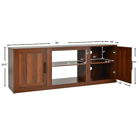 58 Inch TV Stand with 1500W Faux Fireplace for TVs up to 65 Inch-Vintage-5