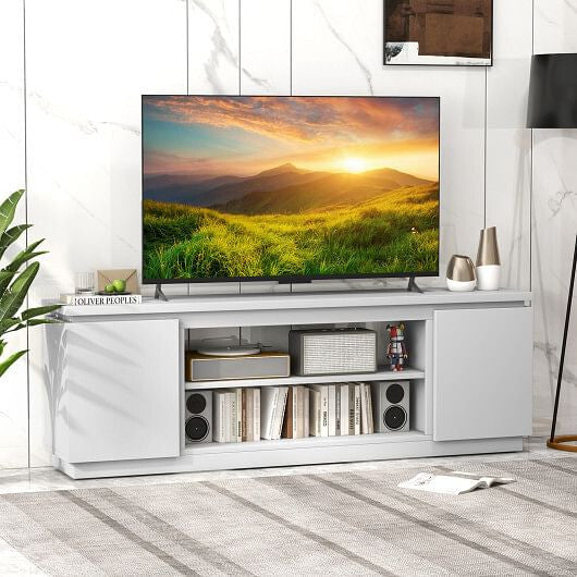 TV Cabinet with 3 Adjustable Shelves and Anti-Tipping Kits for TVs up to 80 Inch-Black-5