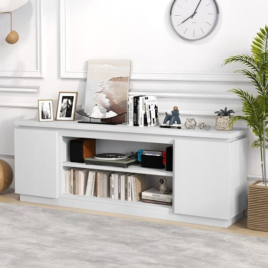 TV Cabinet with 3 Adjustable Shelves and Anti-Tipping Kits for TVs up to 80 Inch-Black-6