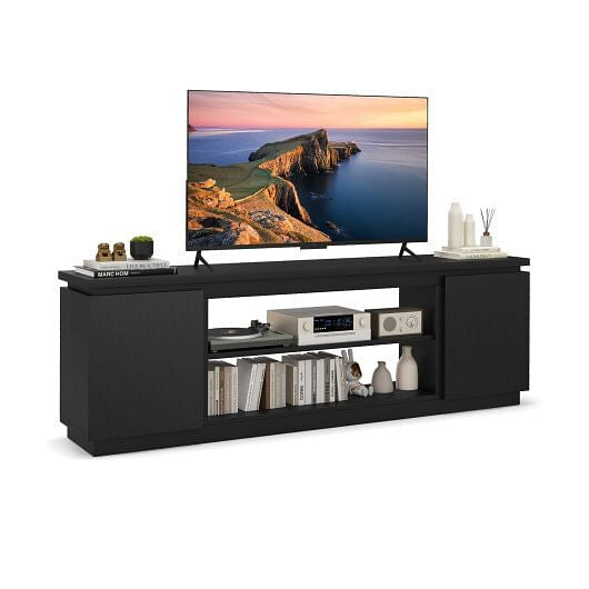 TV Cabinet with 3 Adjustable Shelves and Anti-Tipping Kits for TVs up to 80 Inch-Black-9