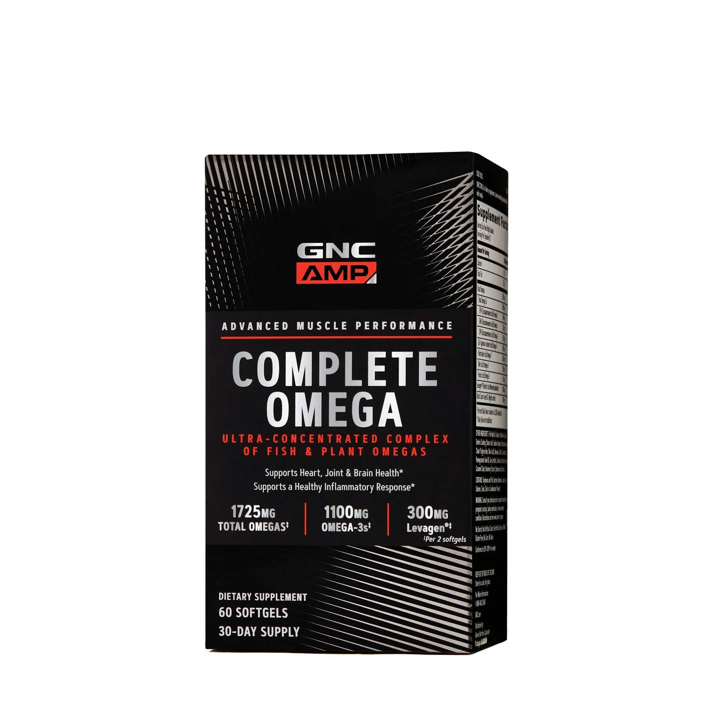 GNC AMP Complete Omega | Supports Heart Joint and Brain Health | 60 Count