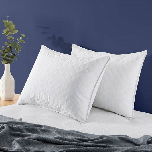 Set of 2 Machine Washable Down Feather Blend Pillow in King size-0