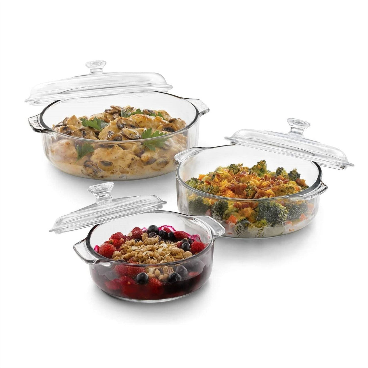6-Piece Glass Bakeware Casserole Baking Dish Set - Dishwasher and Oven Safe-1