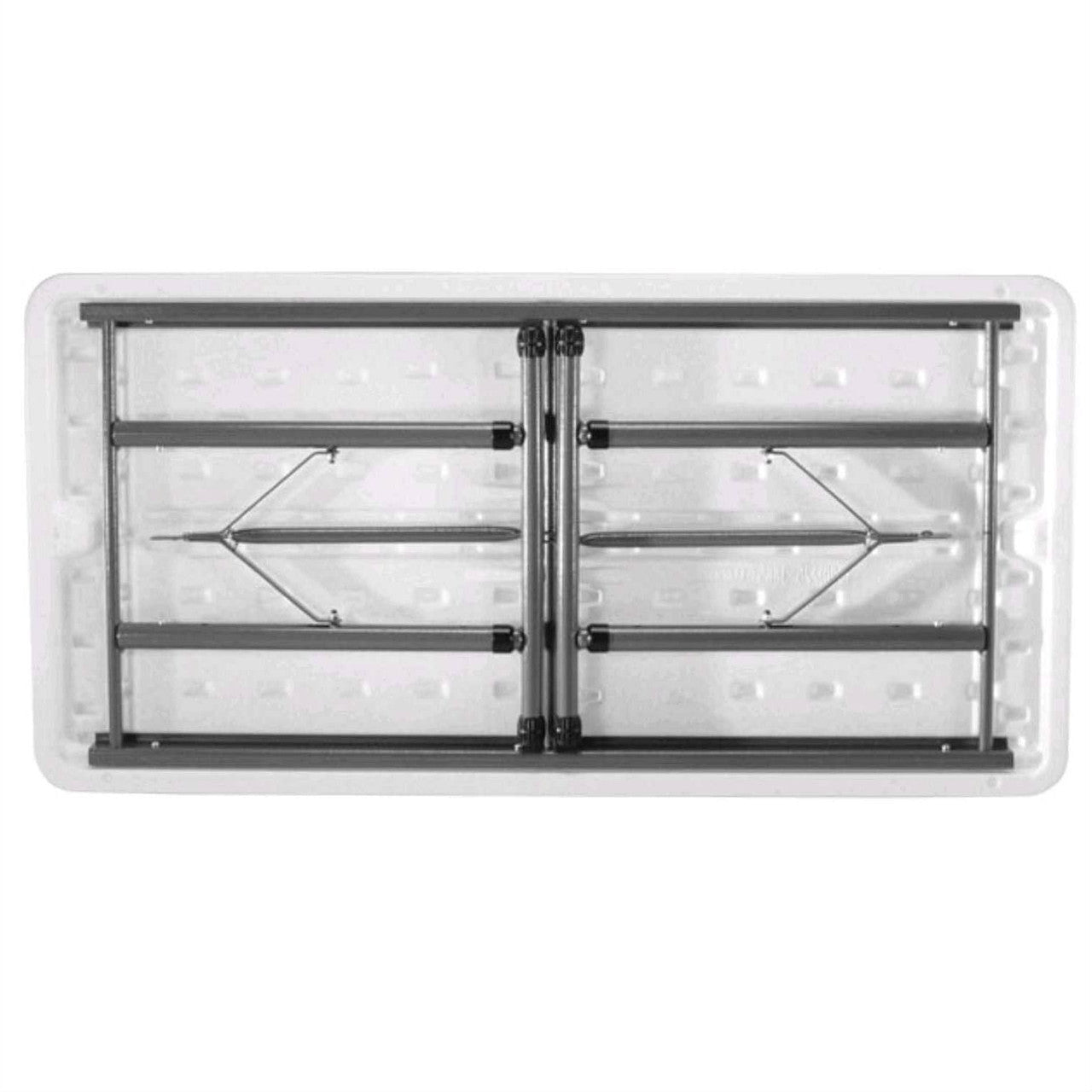 Adjustable Height 4-Foot Commercial Folding Table with White HDPE Top-0