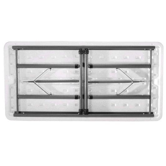 Adjustable Height 4-Foot Commercial Folding Table with White HDPE Top-0