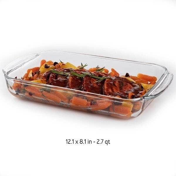 3 Piece Transparent Glass Casserole Baking Dish Set-1
