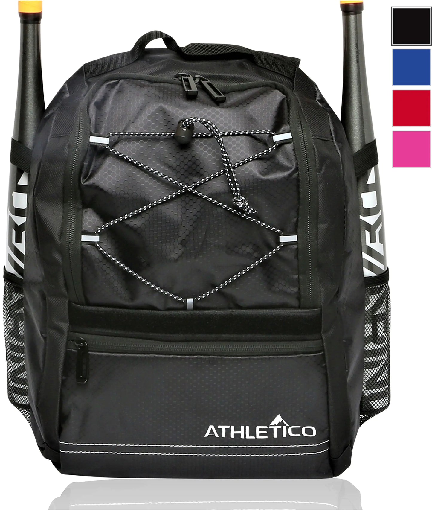 Athletico Youth Baseball Bag - Bat Backpack for Baseball T-Ball & Softball Equipment & Gear | Holds Bat Helmet Glove | Fence Hook (Black)