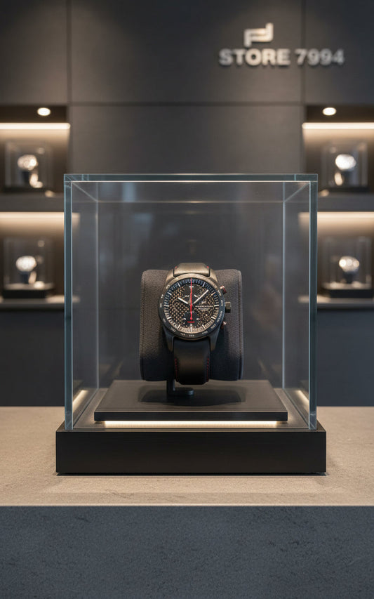 PORSCHE DESIGN Black/Red Automatic TITANIUM Leather Timepiece