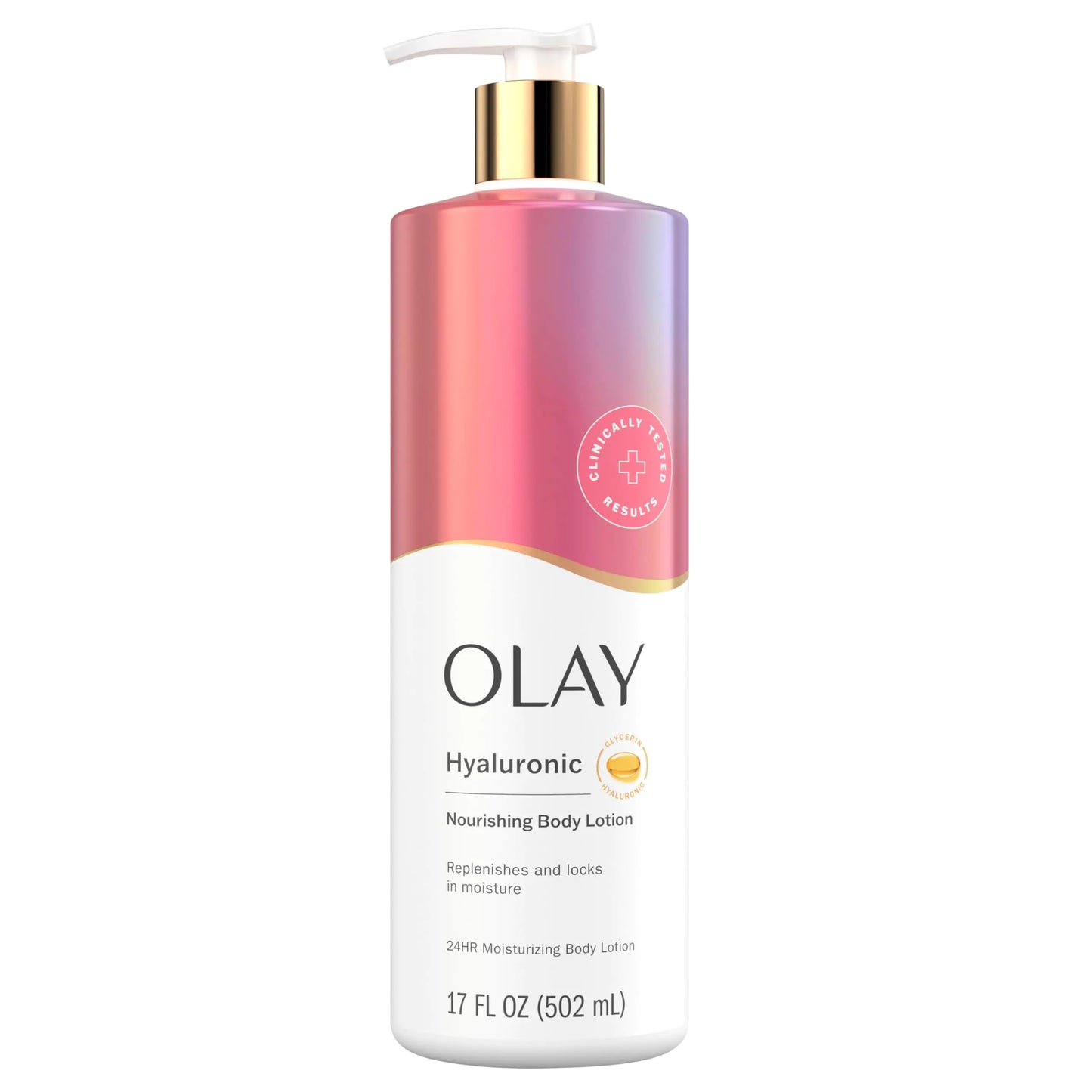 Olay Body Lotion Nourishing & Hydrating for Women with Hyaluronic Acid 24hr Moisturizing Vitamin E & Vitamin B3 Complex Fast Absorbting Formula 17 fl oz