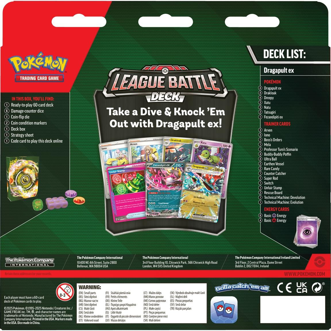 Pokemon Dragapult EX League Battle Deck Box