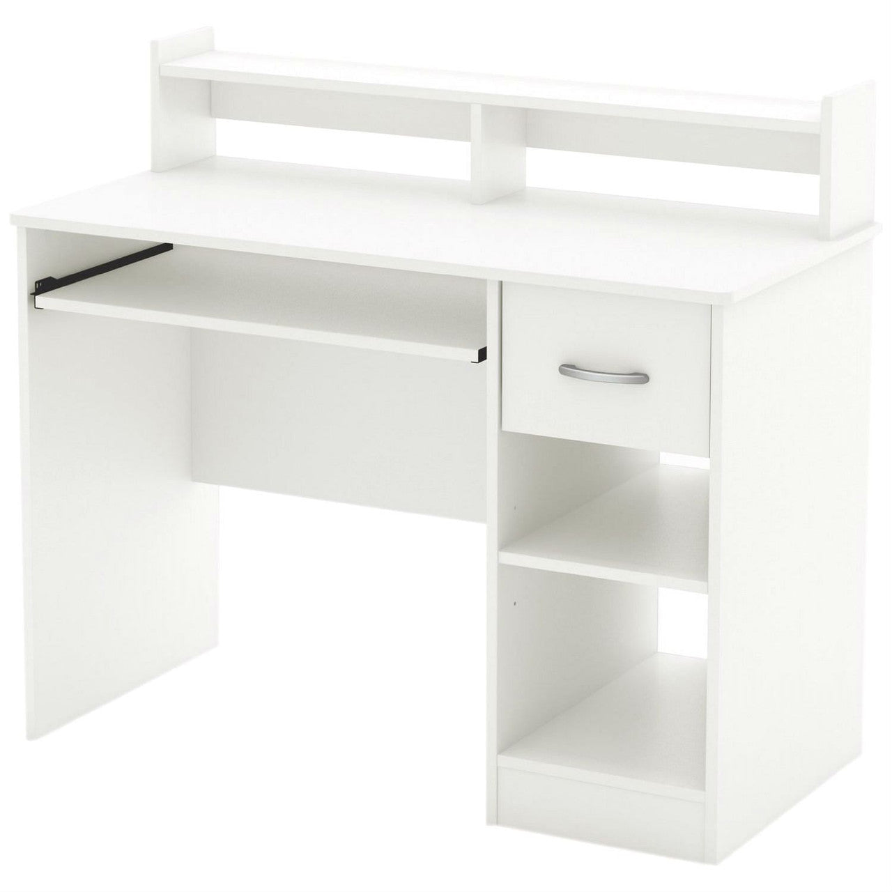 Contemporary Home Office Computer Desk in White Wood Finish-2