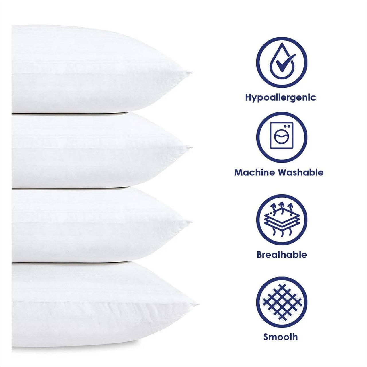 Set of 4 - Standard size Down Alternative Pillows - Machine Washable-1