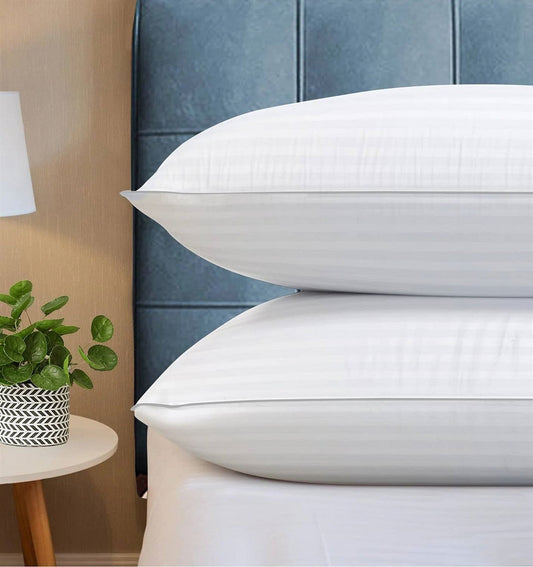 Set of 2 Machine Washable Down Alternative Bed Pillow with Cotton Cover - Queen-0