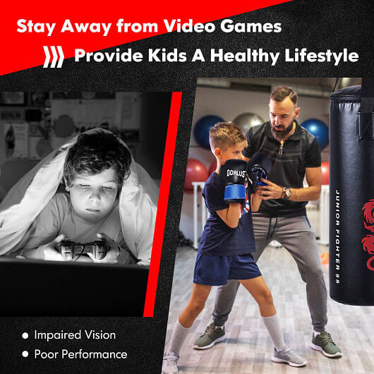 5 Pieces 40Lbs Filled Punching Boxing Set with Jump Rope and Gloves-1