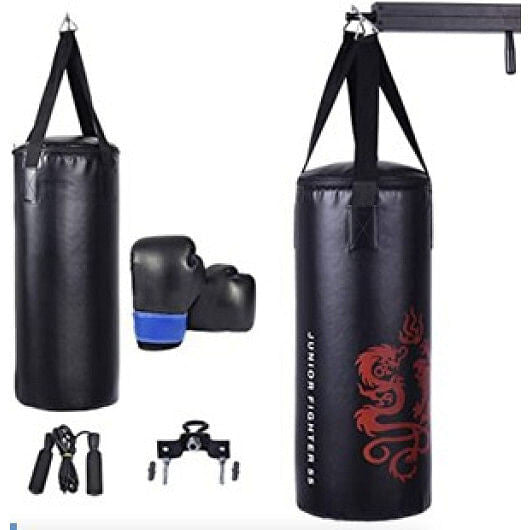 5 Pieces 40Lbs Filled Punching Boxing Set with Jump Rope and Gloves-4