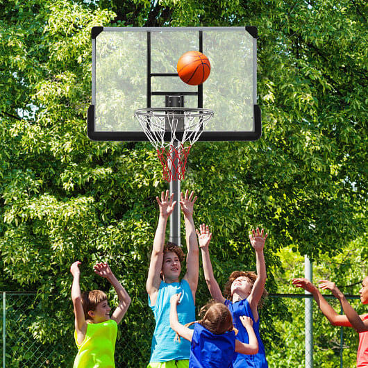 Basketball Hoop with 5.4-6.6FT Adjustable Height and 50" Backboard-Black-1
