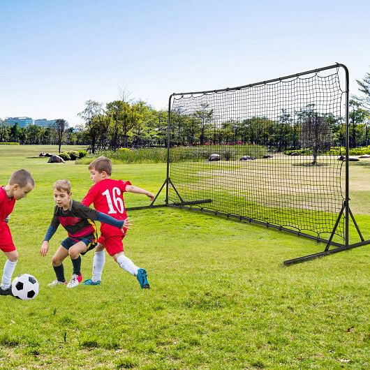 12 x 6 Feet Soccer Rebounder Net with All Weather Net-Black-0