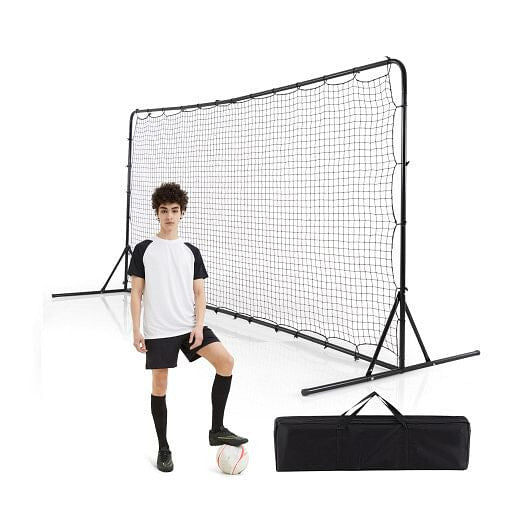 12 x 6 Feet Soccer Rebounder Net with All Weather Net-Black-2