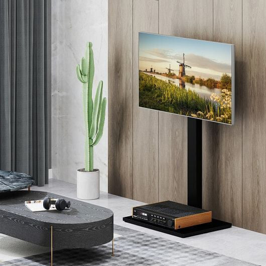 Height Adjustable Floor TV Stand with AV Shelf for 32-70 Inch TVs-0