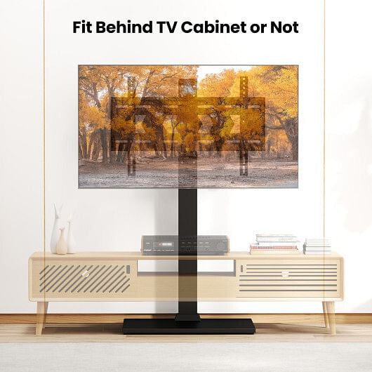 Height Adjustable Floor TV Stand with AV Shelf for 32-70 Inch TVs-3
