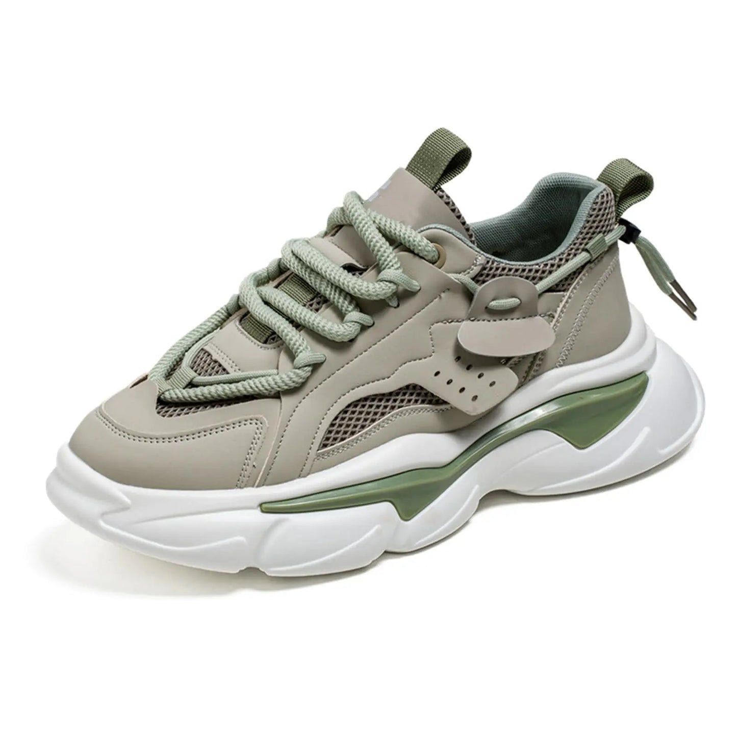 SPWAGYM Mens Running Shoes Tennis Walking Shoes Chunky Sneakers Workout Casual Athletic Shoes Green Size 7