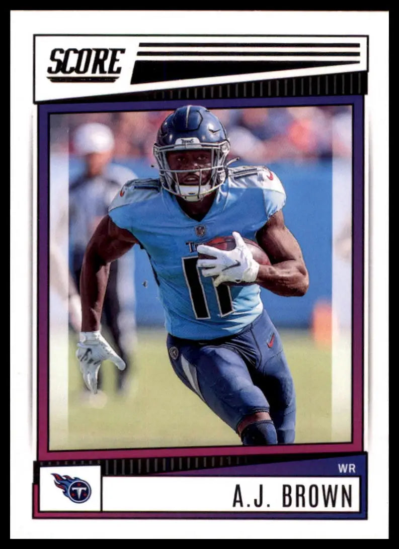 A.J. Brown football card from 2022 Score series featuring Tennessee Titans player