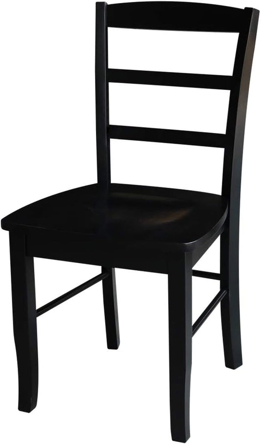 International Concepts Pair of Madrid Ladderback Chairs, Black-0