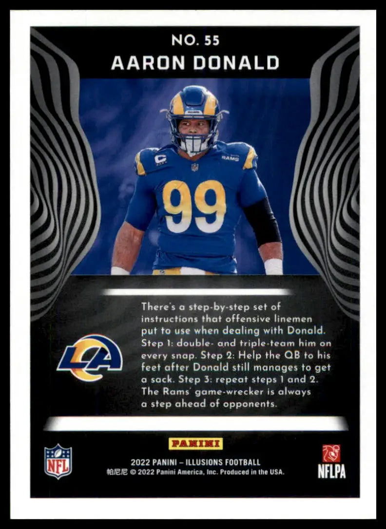 Aaron Donald Panini Illusions football card from 2022 Los Angeles Rams release