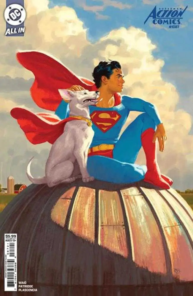 Superman and Krypto comic book cover from Action Comics #1087 Card Stock Variant